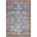 Loloi Rugs Loloi Rugs LORELQ-01BBBK160S 1 ft. 6 in. x 1 ft. 6 in. Loren Hand Knotted Rug; Blue & Brick LORELQ-01BBBK160S